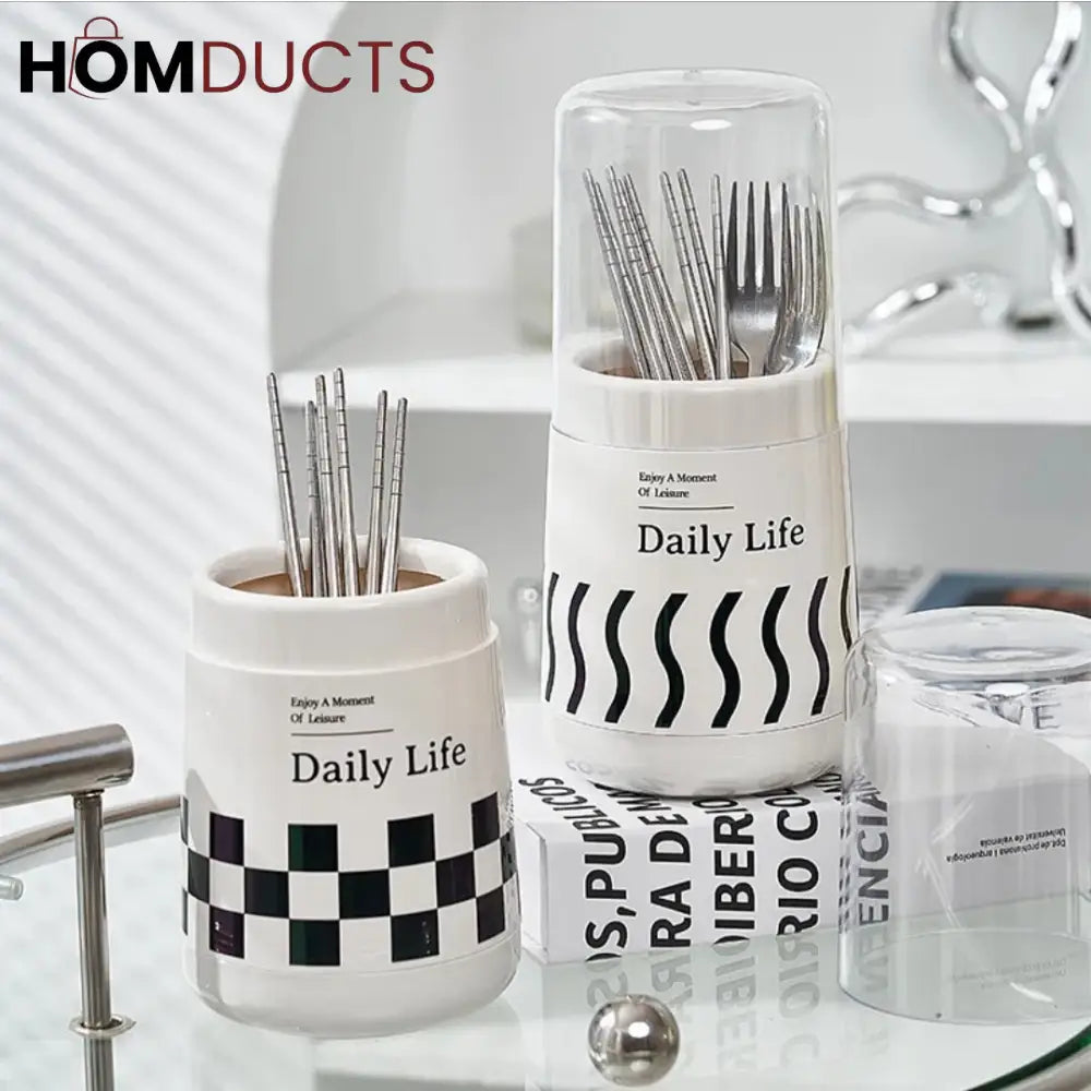 Cutlery Holder With Lid