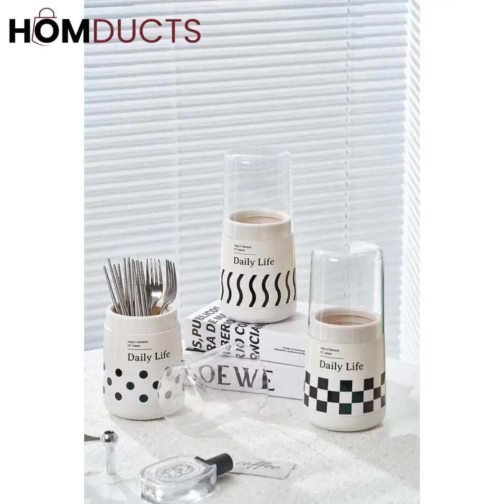Cutlery Holder With Lid