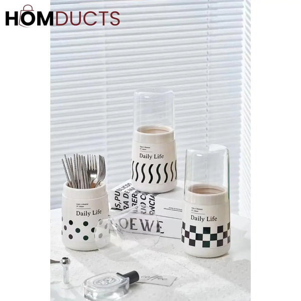 Cutlery Holder With Lid