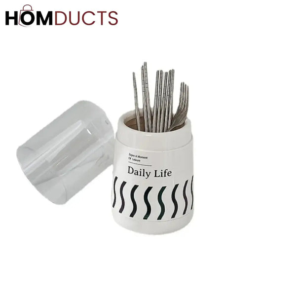 Cutlery Holder With Lid
