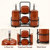 5-Piece Rust Castor Condiment Set features and details