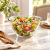 Danny Home 1L Clear Glass Salad Bowl serving a hot drink