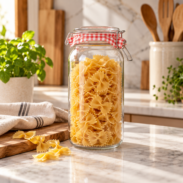 Danny Home Round Clip-Top Glass Storage Jar – 9 x 25cm shown in use