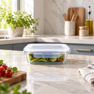Danny Home Rectangular Glass Food Container with Lid – 400ml