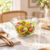 Danny Home 800ml clear glass salad bowl serving fresh salad
