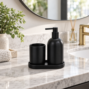 Danny Home 3-Piece Bathroom Set – Black