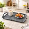 Danny Home large grey anti-slip serving tray with handles
