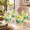 Danny Home Green Ombre 4-Piece Glass Set – 330ml shown in use