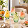 Danny Home Green Ombre 4-Piece Tall Glass Set – 410ml shown in use