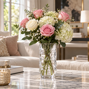 Danny Home Sculptural Clear Glass Vase – 28.1cm