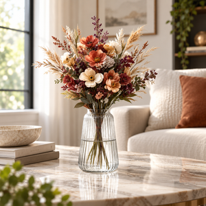 Danny Home Ribbed Clear Glass Vase – 24.7cm