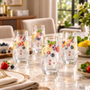 Danny Home Floral 4-Piece Glass Set – 560ml shown in use