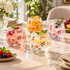 Danny Home Floral 4-Piece Tumbler Glass Set – 420ml shown in use