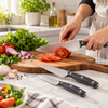 Danny Home 3-Piece Grey Kitchen Knife Set in use