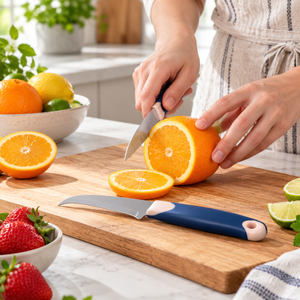 Danny Home 2-Piece Blue Fruit Knife Set in use