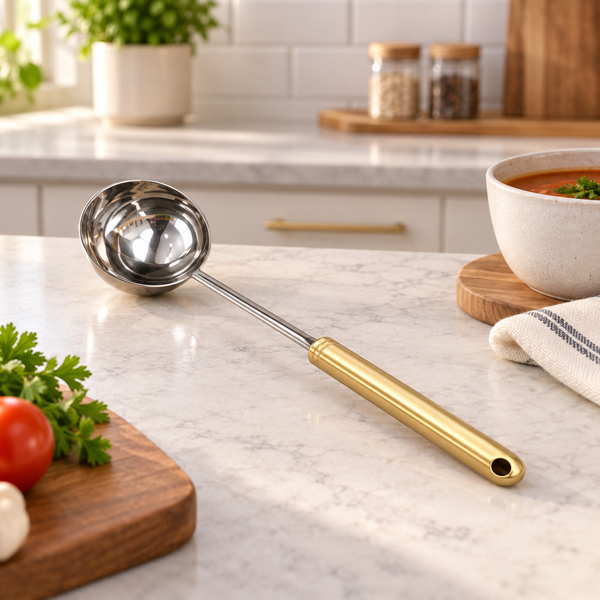 Danny Home stainless steel multi sauce spoon with gold handle