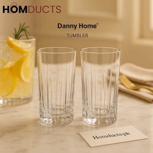 Danny Home® Premium Crystal Tumbler Glasses – 6 Piece Set (285ml)