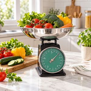 Danny Home 5KG Mechanical Kitchen Scale with Stainless Steel Bowl in use