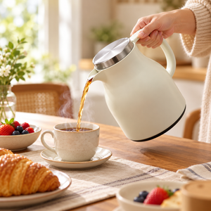 Danny Home 1L White Glass-Lined Vacuum Jug pouring tea