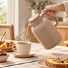 Danny Home 1L Mocha Glass-Lined Vacuum Jug pouring tea