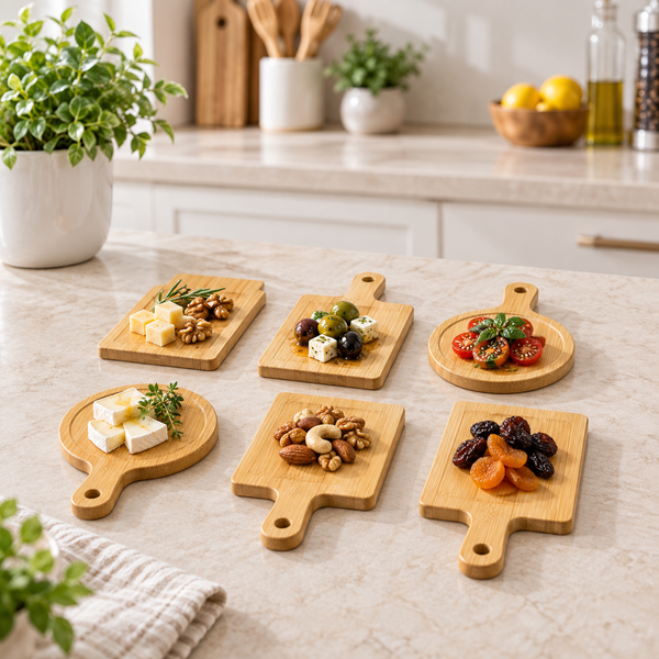 Danny Home six-piece mini bamboo serving tray set