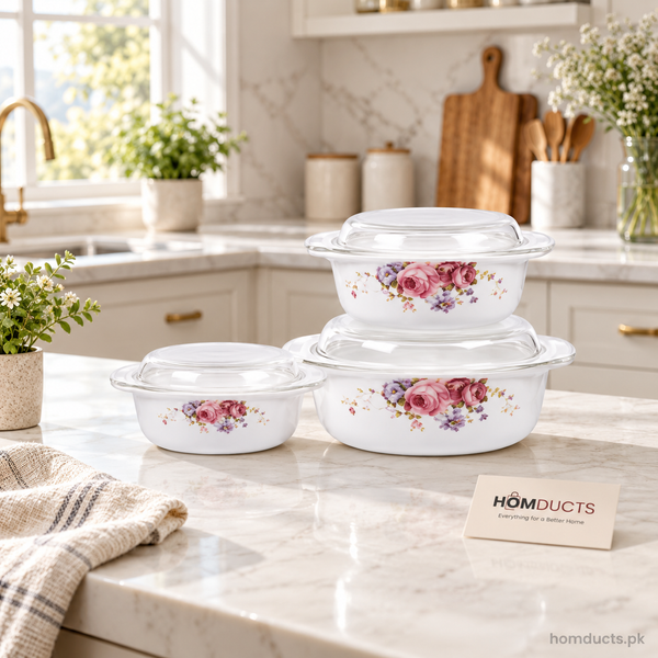 Danny Home ZHG3T-A 3 piece floral casserole set
