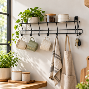 Danny Home Multi-Hook Wall Rack – 51cm in use