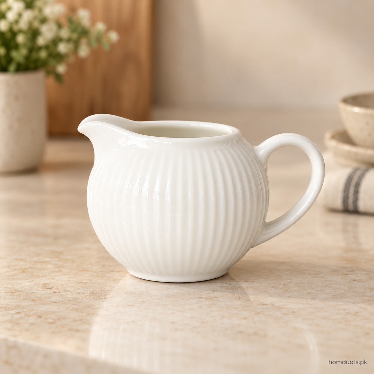 Dany Home ribbed ceramic milk pot BW22-18