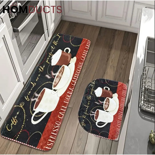 Decorative Super Absorbent Kitchen Matt Set (2Pcs)