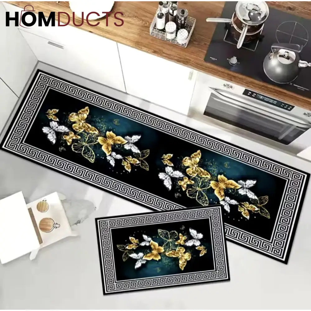 Decorative Super Absorbent Kitchen Matt Set (2Pcs)