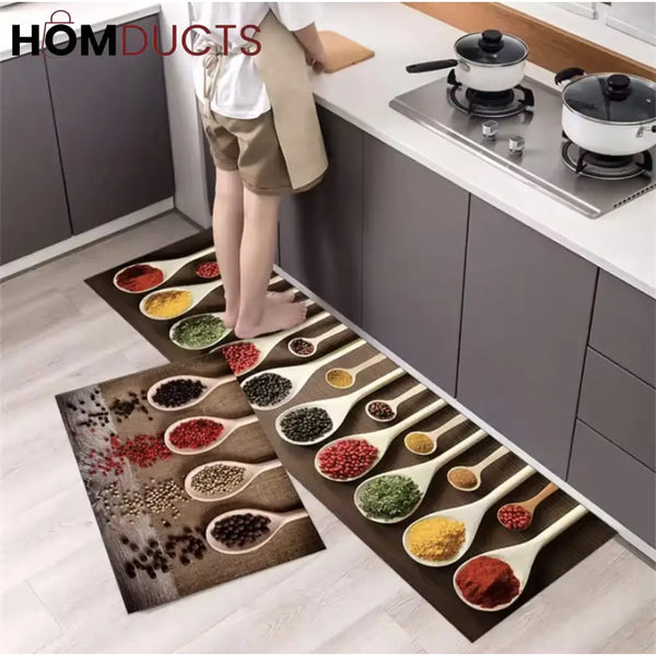 Decorative Super Absorbent Kitchen Matt Set (2Pcs)