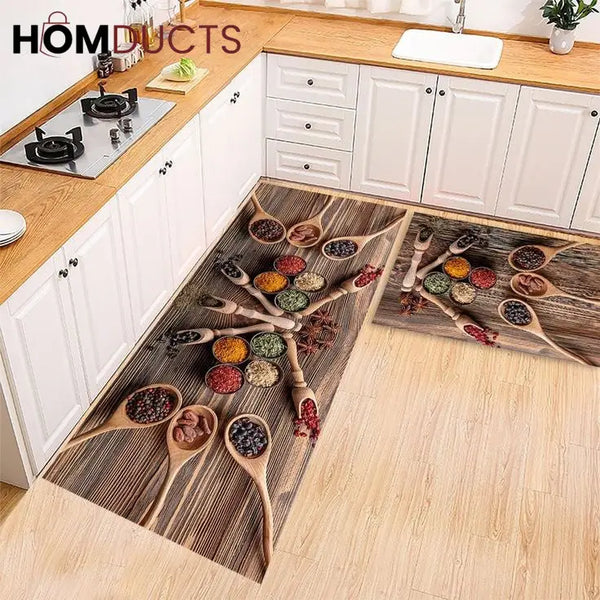 Decorative Super Absorbent Kitchen Matt Set (2Pcs)
