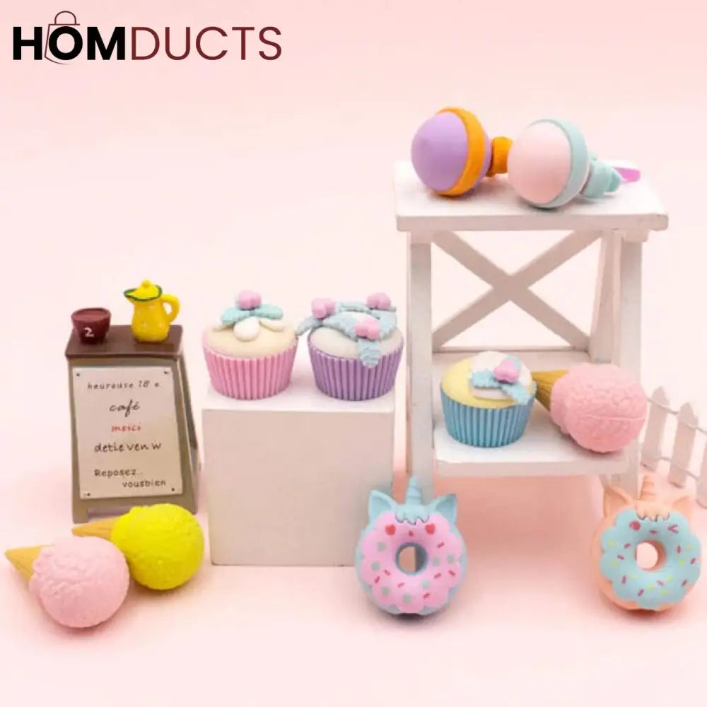 Delicious Dessert Style Erasers Set (4Pcs)