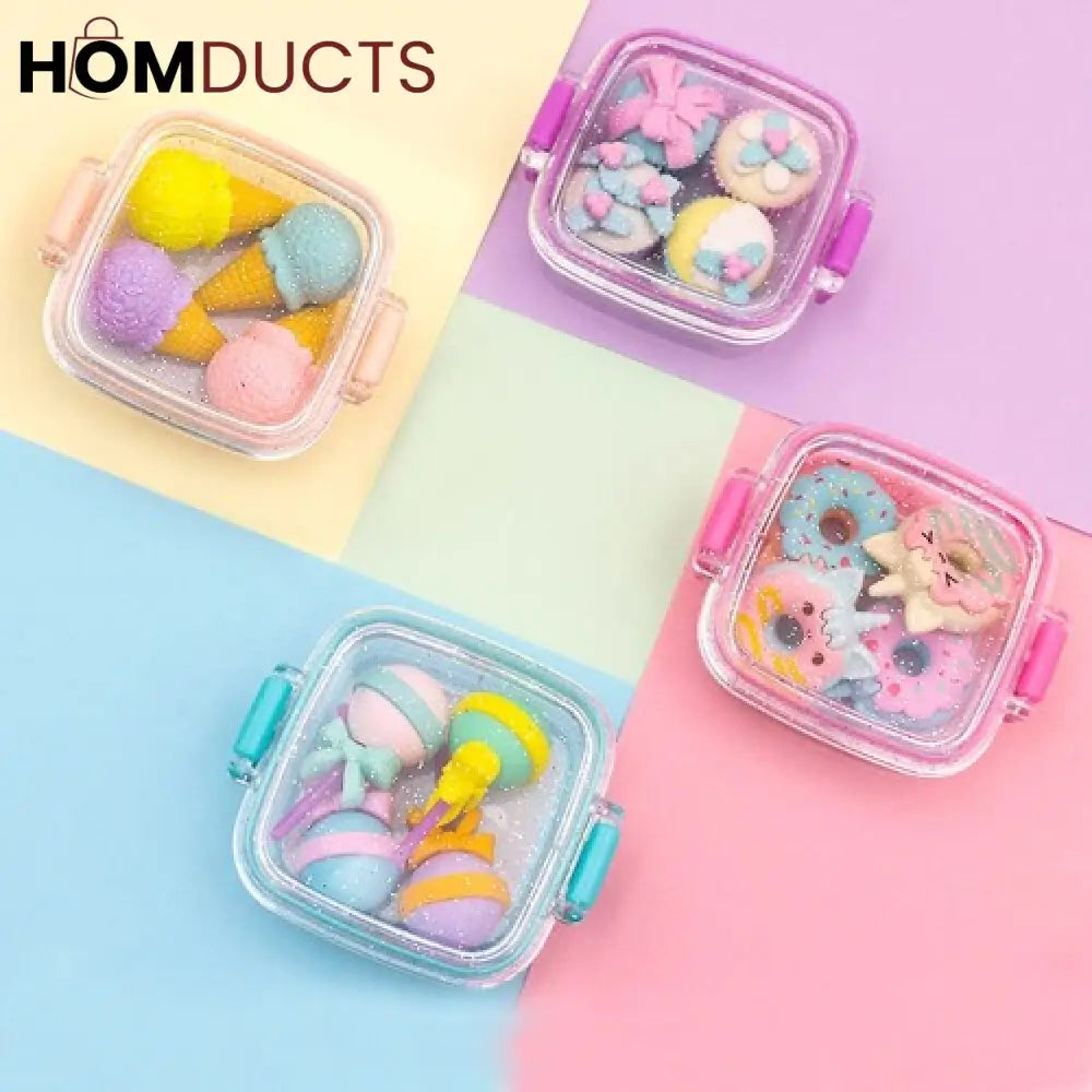 Delicious Dessert Style Erasers Set (4Pcs)