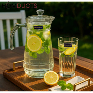 Delisoga Premium 7-Piece Glassware Set – 1 Jug & 6 Glasses
