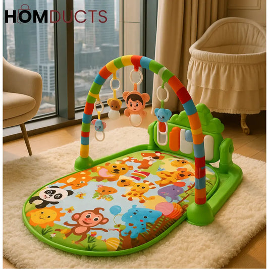 Deluxe Jungle Friends Baby Play Gym & Piano Mat