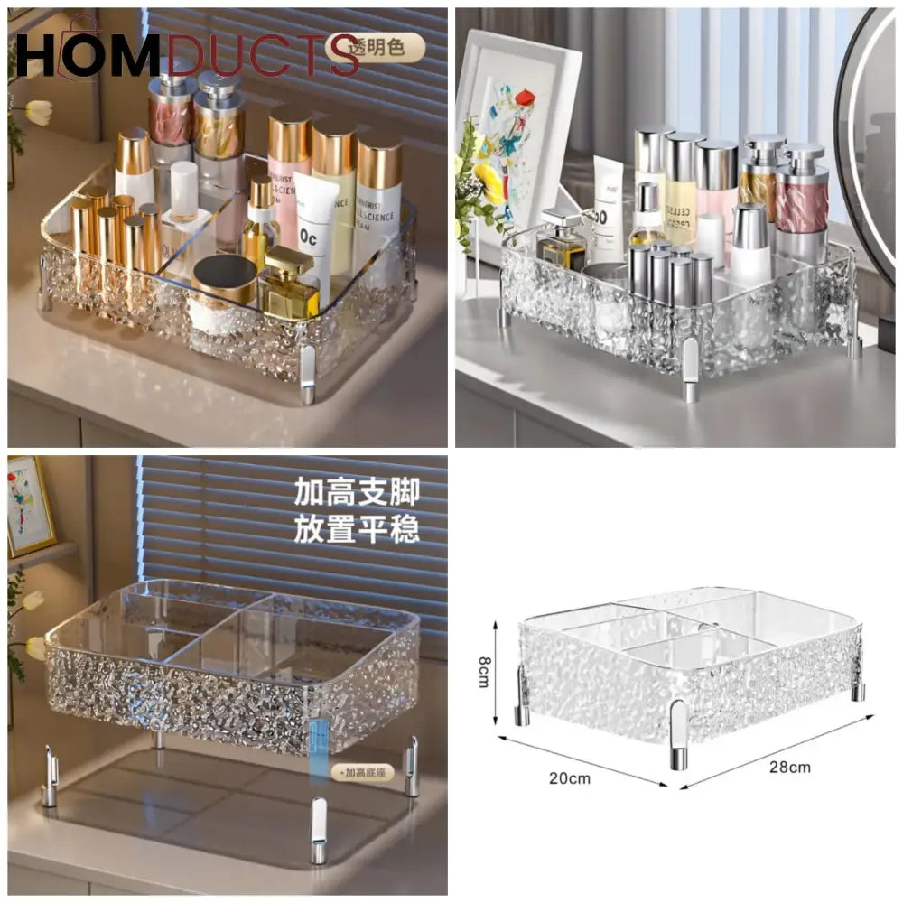 Desktop Acrylic Glacier Style Makeup Organizer