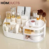 Desktop Cosmetic Organizer With Clear Drawers