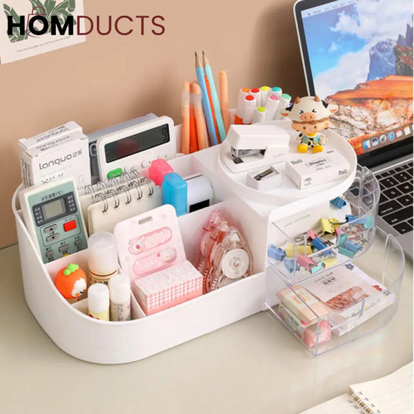 Desktop Cosmetic Organizer With Clear Drawers