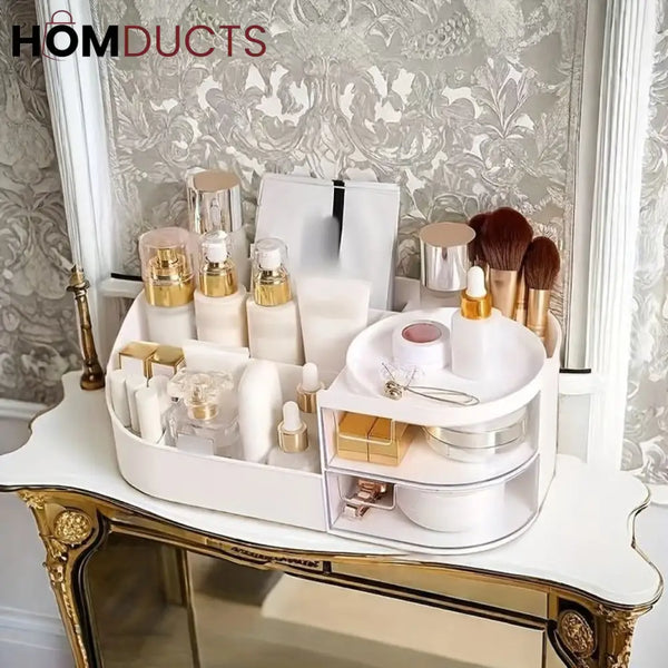 Desktop Cosmetic Organizer With Clear Drawers