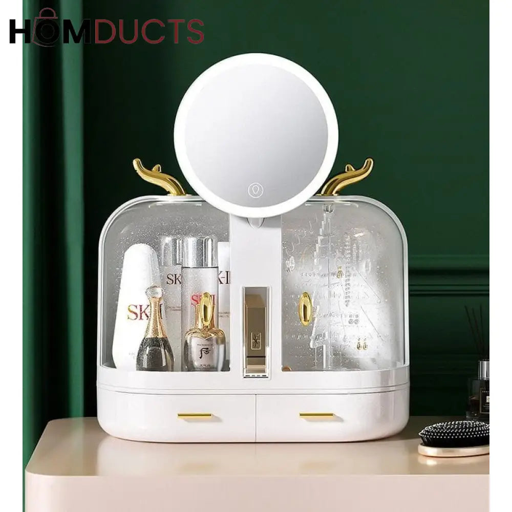 Desktop Led Double Door Cosmetic Organizer