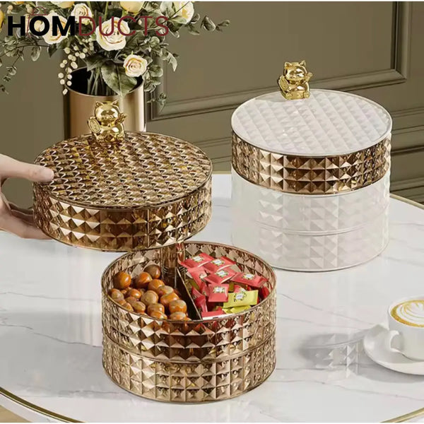 Desktop Rotating Jewelry And Snacks Organizer (4Layer)