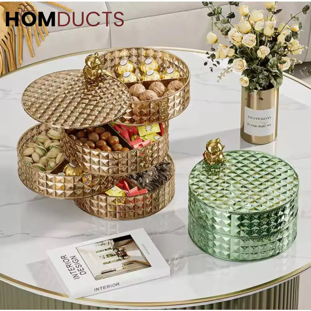 Desktop Rotating Jewelry And Snacks Organizer (4Layer)