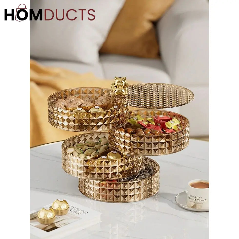 Desktop Rotating Jewelry And Snacks Organizer (4Layer)