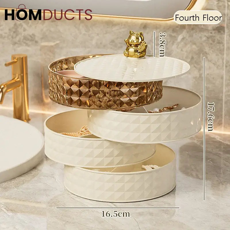 Desktop Rotating Jewelry And Snacks Organizer (4Layer)