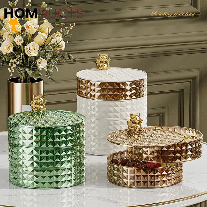 Desktop Rotating Jewelry And Snacks Organizer (4Layer)