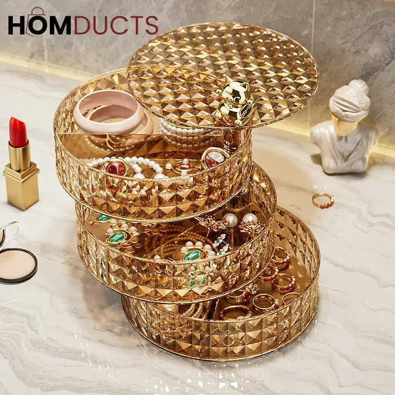 Desktop Rotating Jewelry And Snacks Organizer (4Layer)