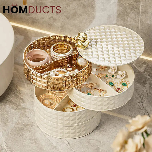 Desktop Rotating Jewelry And Snacks Organizer (4Layer)