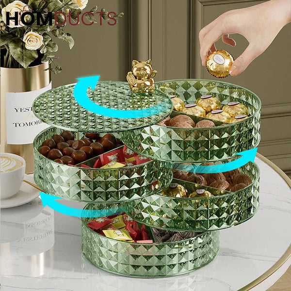 Desktop Rotating Jewelry And Snacks Organizer (4Layer)