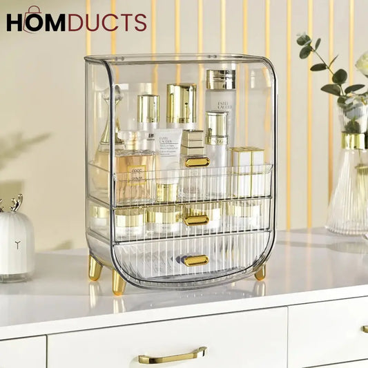 Desktop Transparent Cosmetic Storage Box J & C Organizer